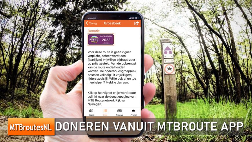 Doneren vanuit de MTBroutes App