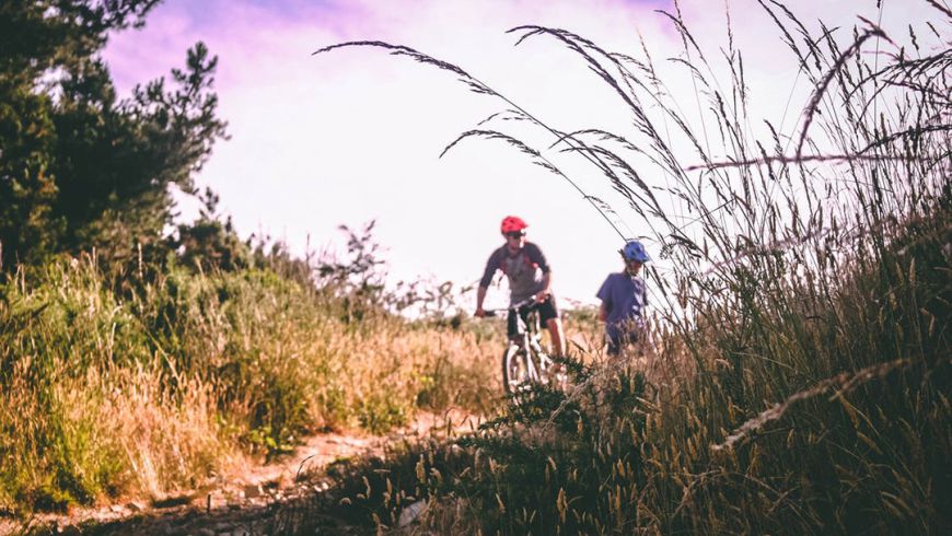 De natuur in met de mountainbike