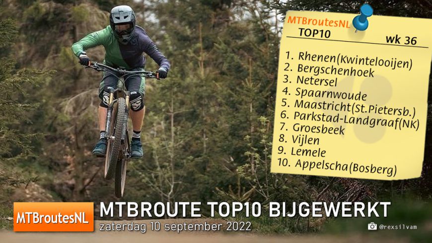MTBroute TOP10 bijgewerkt 10-09-2022