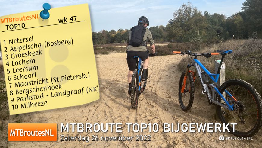 MTBroute TOP10 bijgewerkt 26-11-2022