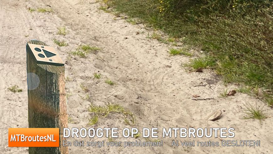 Droogte op de mountainbikeroutes