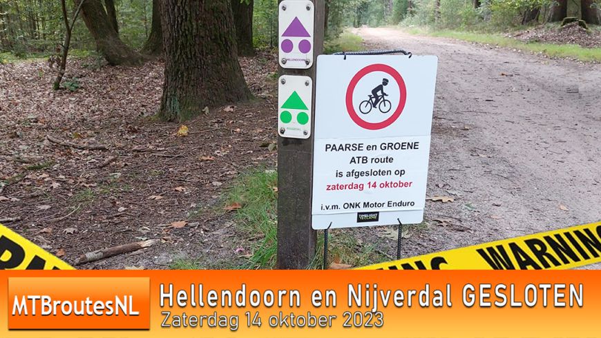 MTBroutes Hellendoorn en Nijverdal GESLOTEN zaterdag 14-10-2023