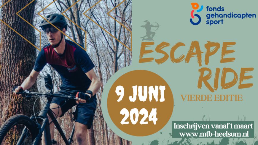 Vanaf vandaag INSCHRIJVEN voor MTB ESCAPE RIDE 2024