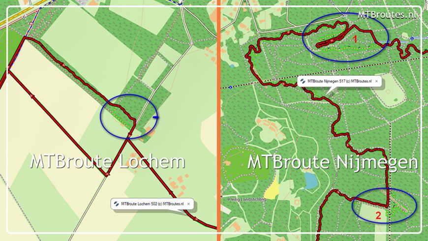 Wijzigingen bij twee MTBroutes