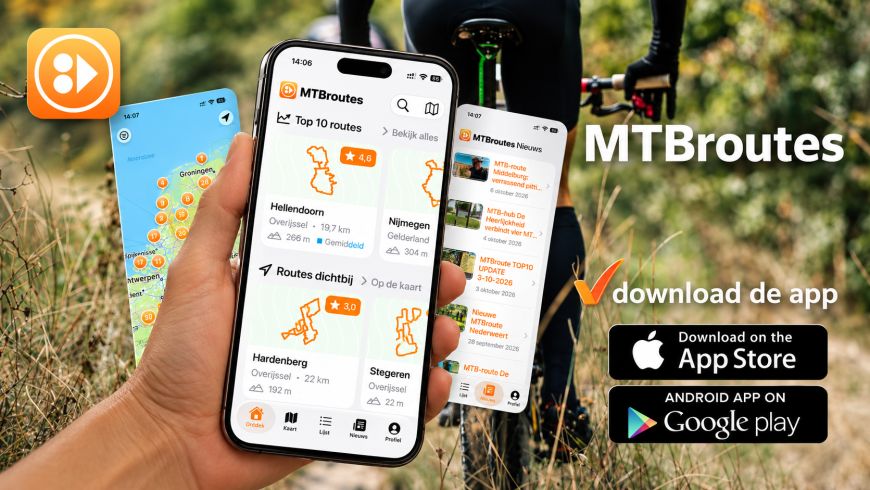 MTBroutes App vernieuwd: ontdek nog makkelijker jouw volgende MTB-route
