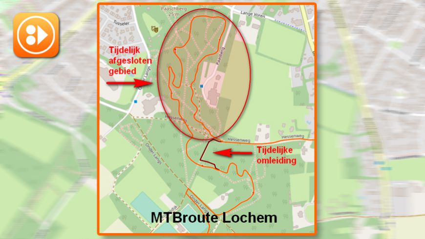 Tijdelijke omleiding MTBroute Lochem
